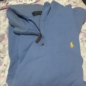 Polo by Ralph Lauren Men's Light Blue Quarter-Zip Sweatshirt